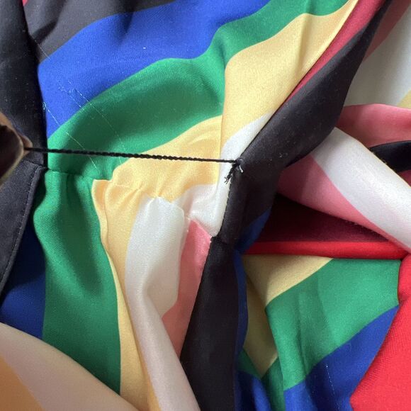 Alice Olivia Midi Dress Womens 8 Rainbow Stripe Tie Dyanna Wrap Festival Y2K - Picture 12 of 12